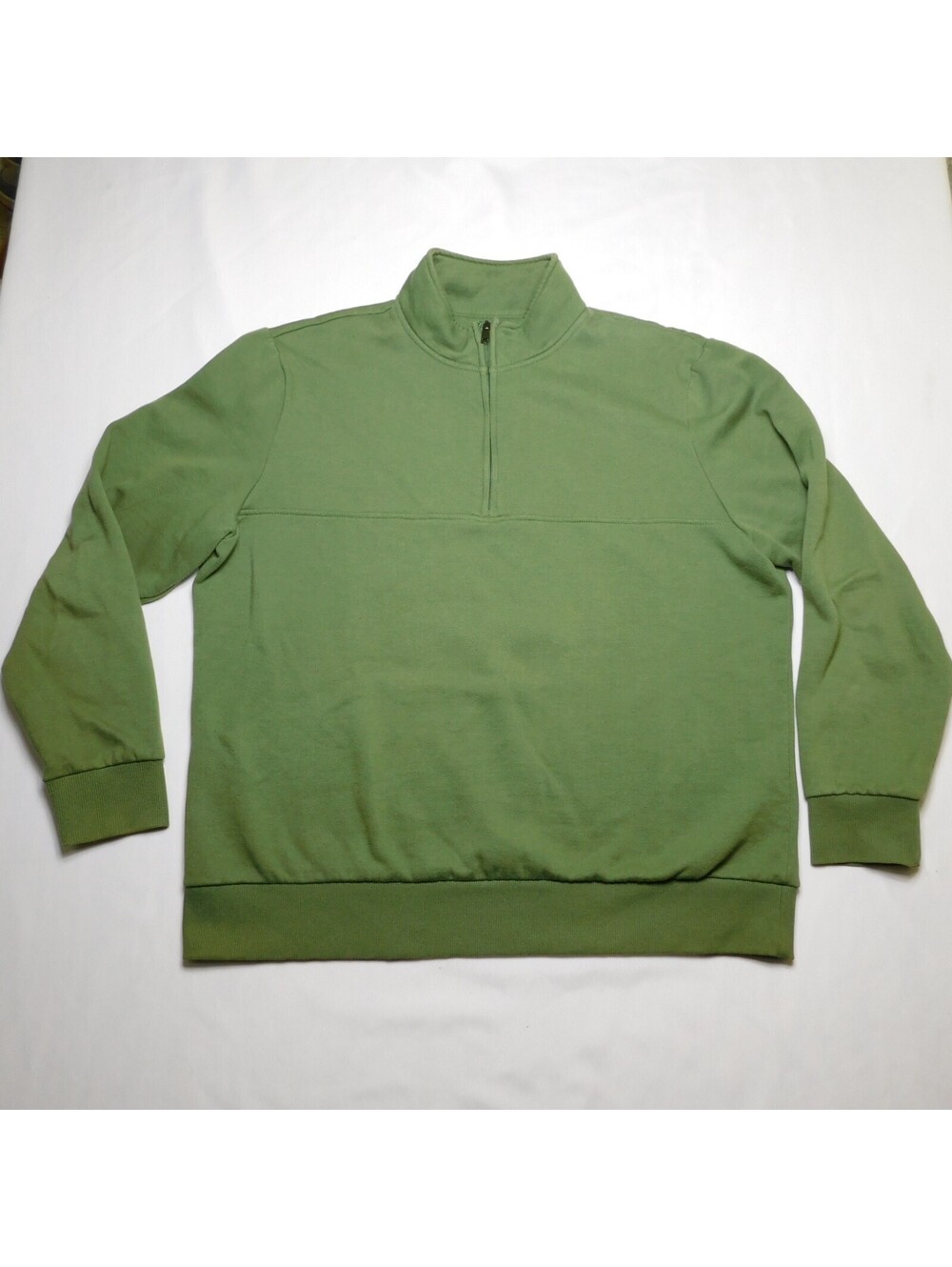 Mountain and Isles Mens Quarter Zip Pullover Large L Green Sweatshirt Fleece